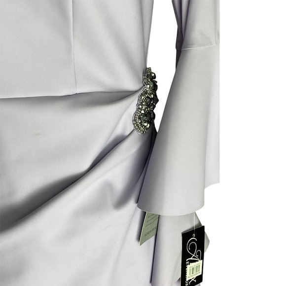 Alex Evenings Dress Cocktail Bell Sleeve Sheath in Lavender Sz 6 NWT $225 - Picture 5 of 11